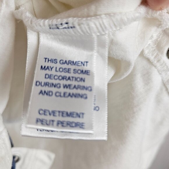 Tommy Girl Jeans Women's White Blue Top Shirt M Y2K Corset Punk Skater Rocker - Picture 3 of 16